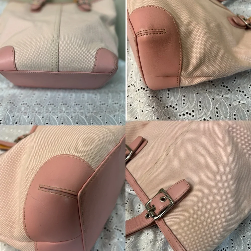 Coach #1841 Elegant Pink and Cream Tote Bag